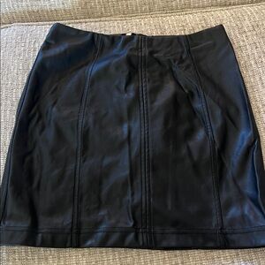 Shinestar Black Faux Leather Skirt
